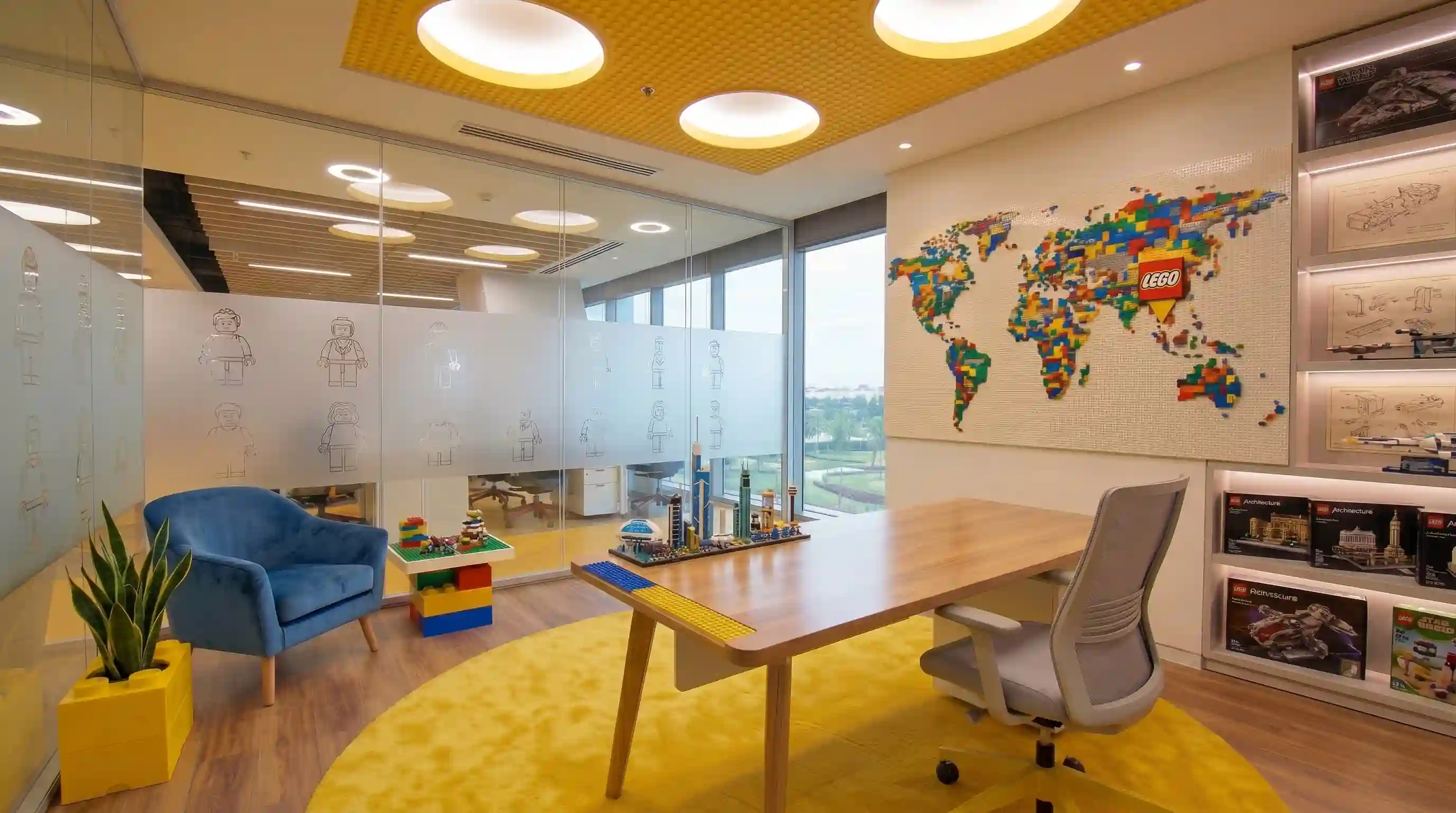 Phòng lãnh đạo tầm nhìn panorama Không gian làm việc lãnh đạo diện tích 500m2 sang trọng với tầm nhìn panorama sông Ba Son.