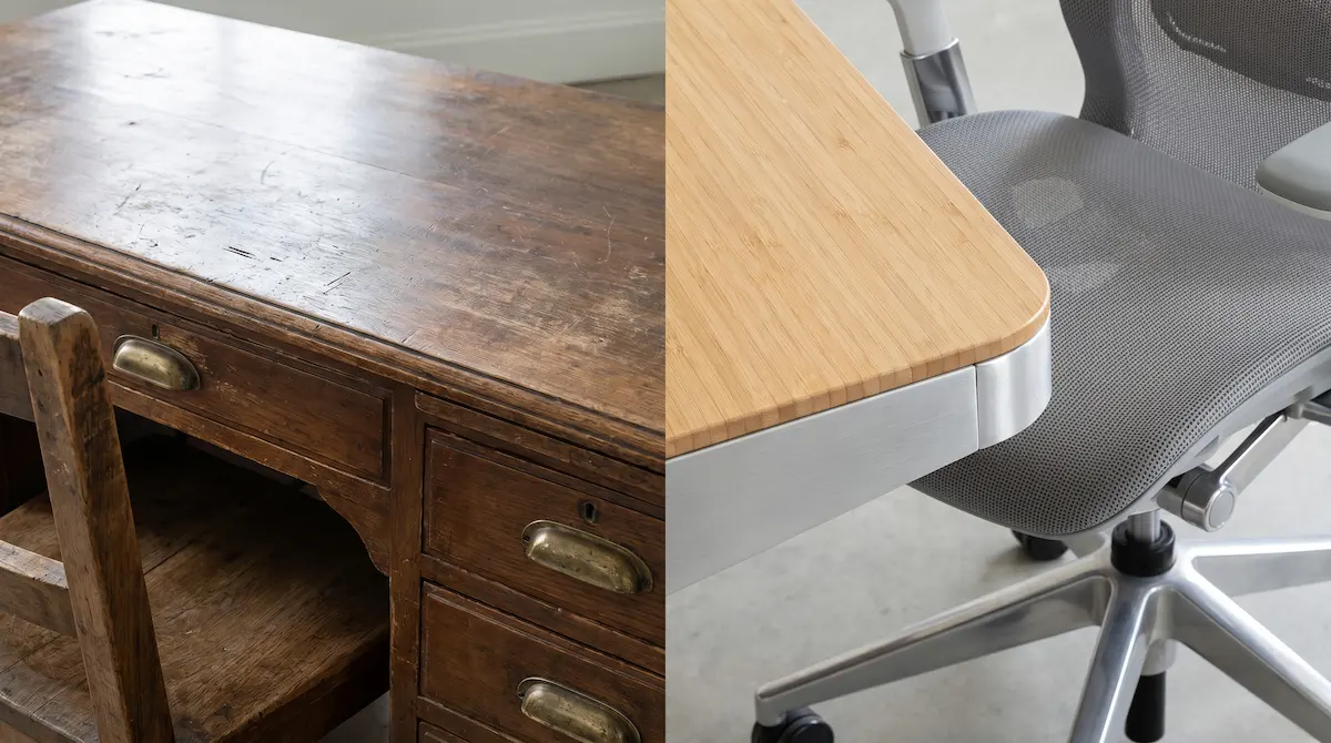 Cấu tạo mép bàn làm việc sử dụng cốt gỗ MFC phủ Melamine