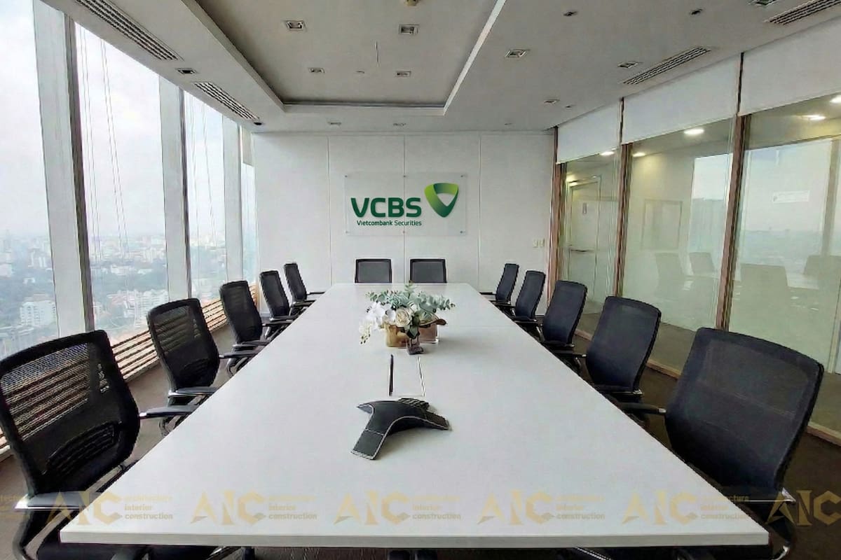 Dự án thiết kế thi công văn phòng trọn gói VCBS Bitexco Dự án thiết kế thi công văn phòng trọn gói VCBS tại Bitexco tối ưu công năng